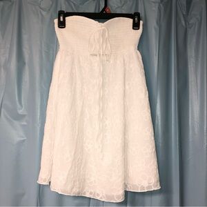 Mustard Seed White Smocked Strapless Dress